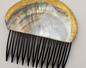 Plastic Comb w/24k Gold Gilded Shell