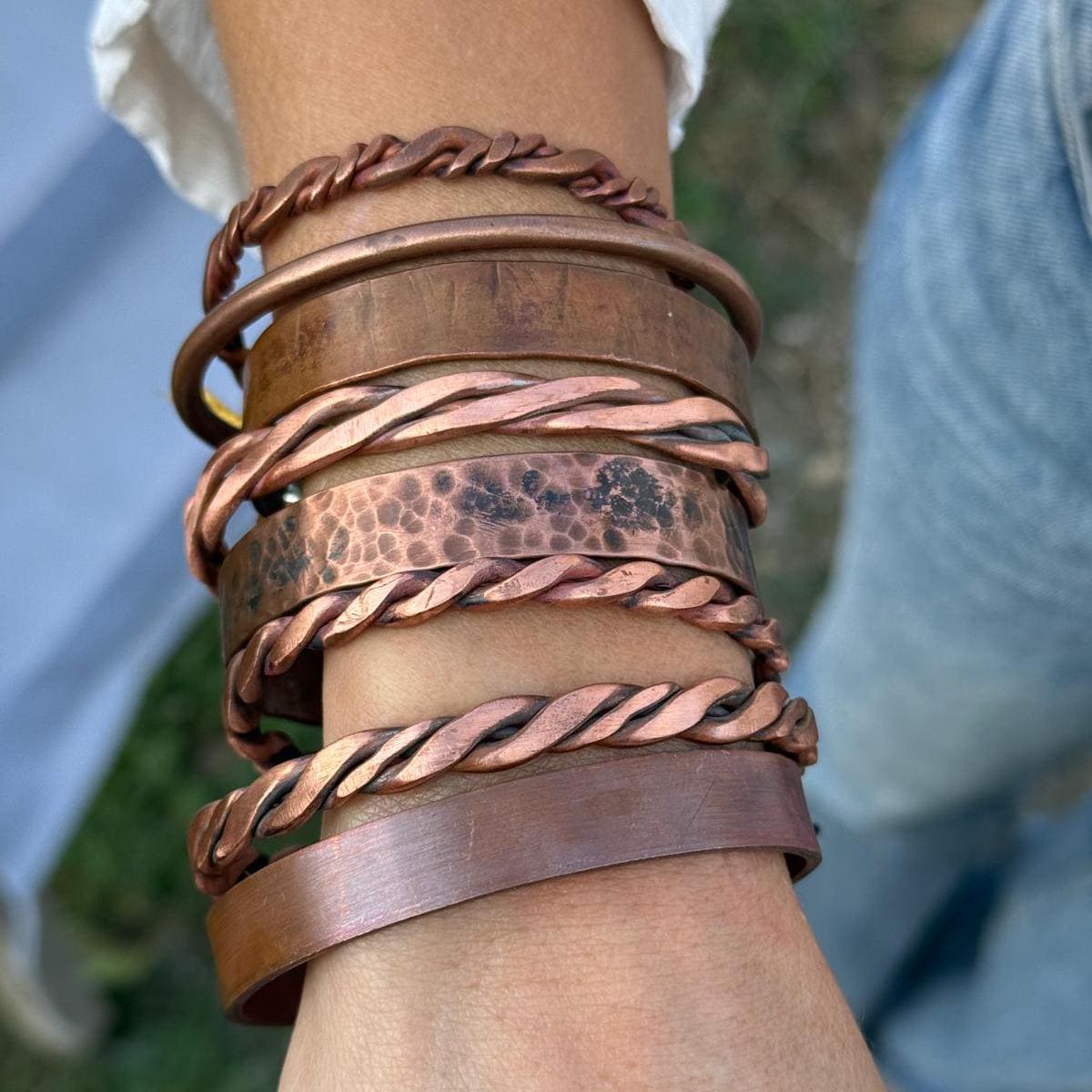 Bracciale In Rame Puro 100% Pesante Fatto A Mano - Foto 3