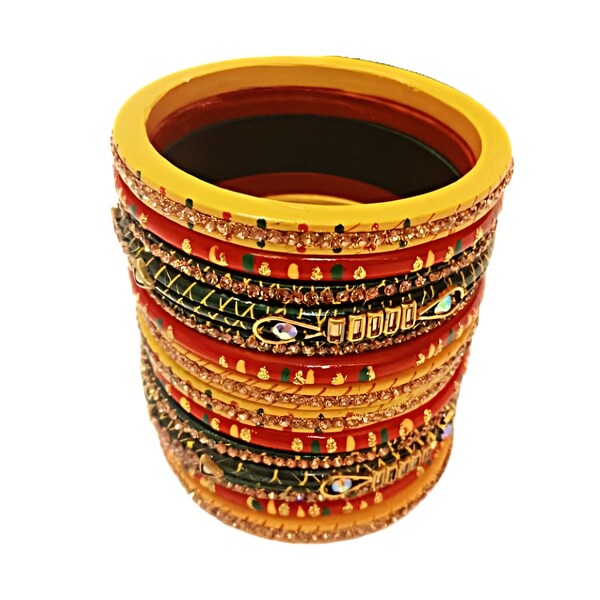 Hand made lakh (lac) unique texture bangles, bracelet set, indian bangle set, weding  jewelry