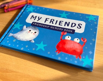 Vriendschapsgeheugenboek | Mijn vrienden - Onder de zee | Aandenken voor kinderen | Voor halfgevorderde lezers (ca. 6 - 7 jaar oud)