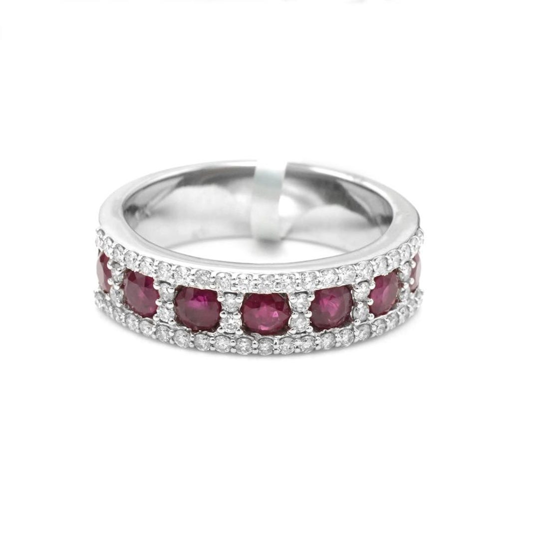 14K Gold Ruby and Diamond Ring: July Birthstone - Etsy