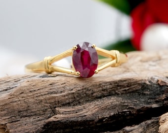 Natural Ruby 14K Gold Ring: July Birthstone Fine Jewelry