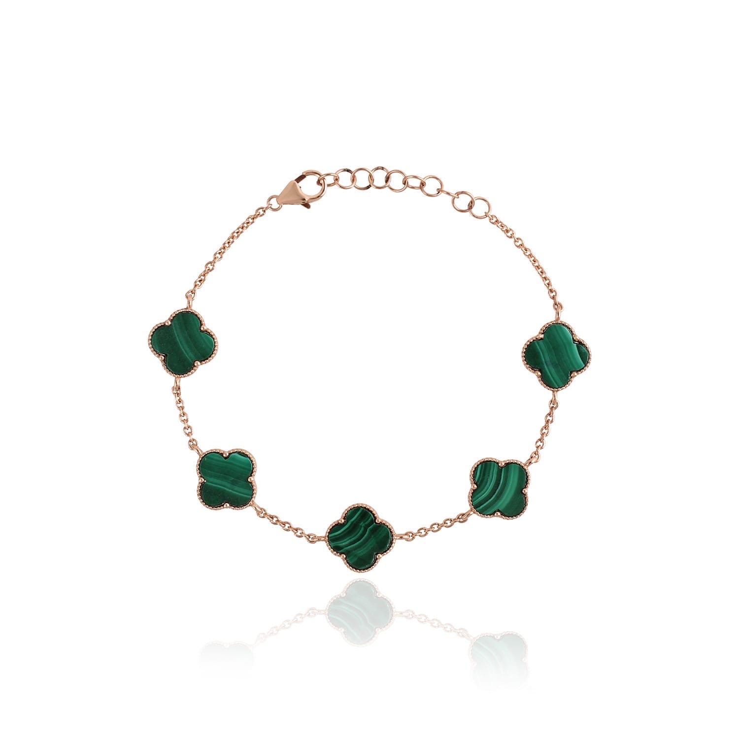 CLOVER BRACELET 5 MOTIFS ONYX MOP main image 1