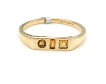 Oval Citrine & Diamond 18K White Gold Ring: November Birthstone