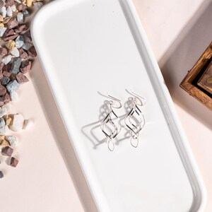 Handmade Sterling Silver Wave Earrings | Minimalist Dangle Jewelry