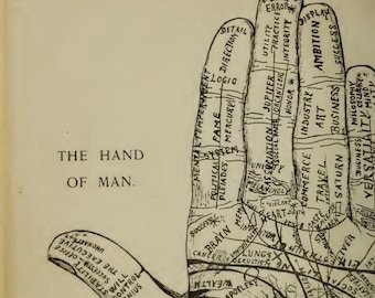 1902 Nyckeln till handläsning. Antik digital bok för direkt nedladdning. Spådom, handläsning, fingerläsning, guide
