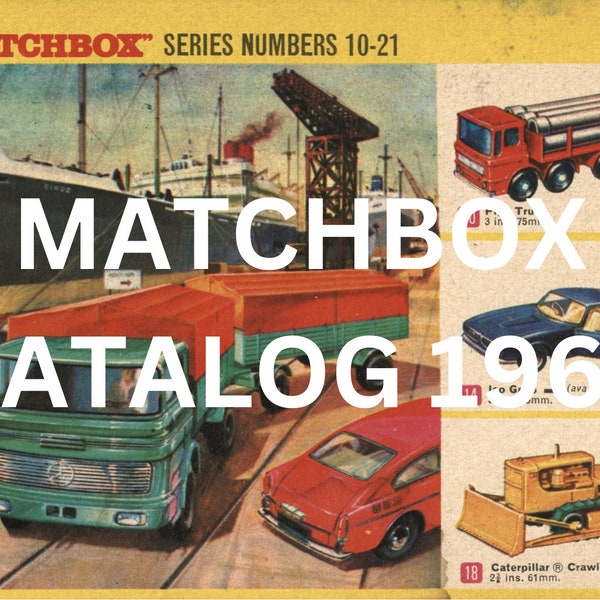 1968 Matchbox Toys Catalog Instant Download DIGITAL BOOK. Vintage scale model car & vehicle catalogue from the 60s.