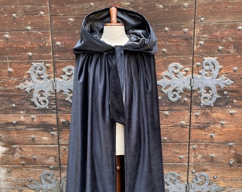 Black velvet cape lined in satin