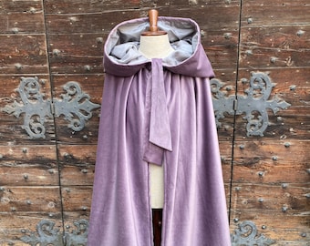 Lilac velvet cape lined in satin