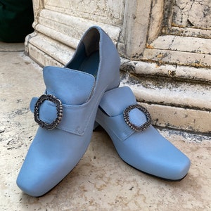 1700&#39;s Historical Leather Shoes, Carnival Shoes, Halloween Shoes