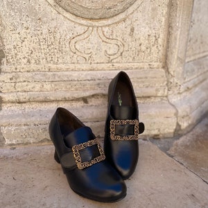 Historical Leather Shoes from the 1700s, Carnival Shoes, Halloween Shoes