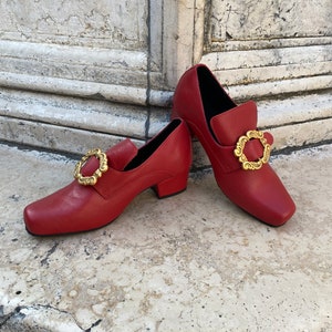 Historical Leather Shoes from the 1700s, Carnival Shoes, Halloween Shoes
