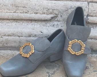 Zapatos de cuero históricos del siglo XVIII, zapatos de carnaval, zapatos de Halloween