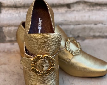 Historische Schuhe aus dem 18. Jahrhundert aus Leder, Karnevalsschuhe, Halloween-Schuhe