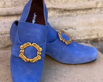 Zapatos de cuero históricos del siglo XVIII, zapatos de carnaval, zapatos de Halloween