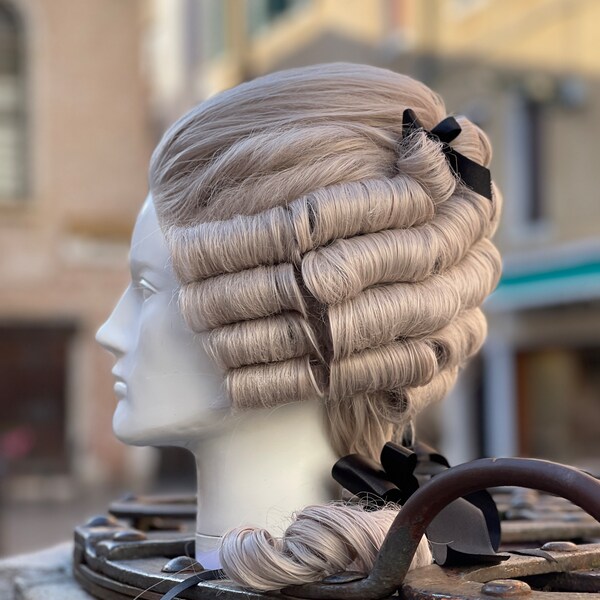 Historical wig from the 1700s for men, carnival wigs, halloween wigs