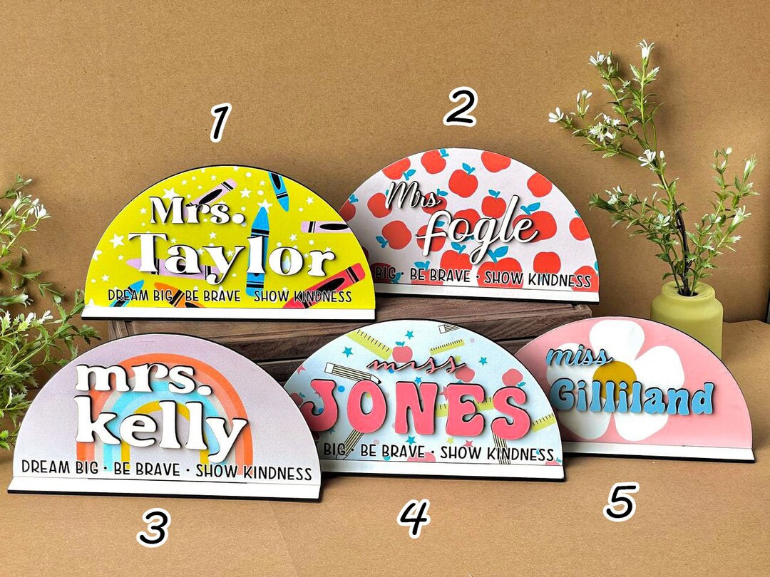 Custom Wooden Teacher Desk Name Plate Personalized Name Sign Etsy