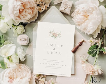 5x7 Wedding Invitation Mockup: Stationery Card (Digital Download)