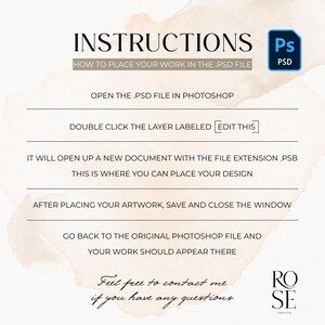 Photoshop psd instructions