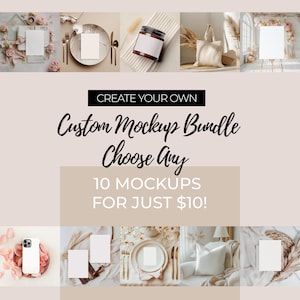 Custom Mockup Bundle: Choose Any 10 PSD, PNG Templates
