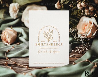 Vintage Wedding Invitation Mockup: 5x7 Card, PSD PNG Canva (Digital Download)
