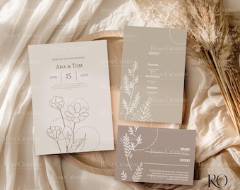 Wedding Invitation Mockup Suite: 5x7 & 6x4 Card PSD PNG (Digital Download)