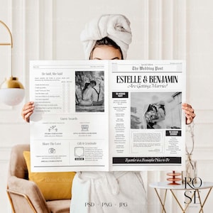 Mockup di giornale per matrimoni, mockup di giornale vuoto, mockup minimalista A4, mockup di giornale per compleanni