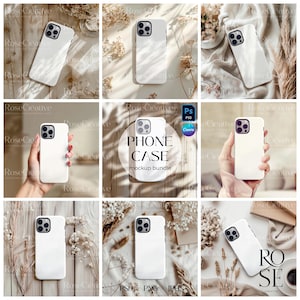 Bundle di mockup per custodie per telefono, mockup per custodie per telefono iPhone 15 Pro, oggetto intelligente PSD, mockup Canva