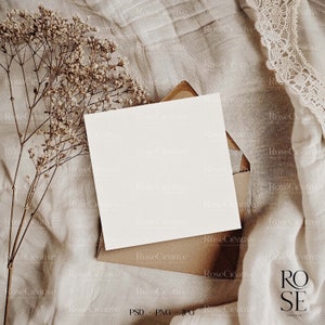 Card mockup, square card mockup, Invitation mockup, Baby announcement mockup, Love card mockup, Wedding mockup