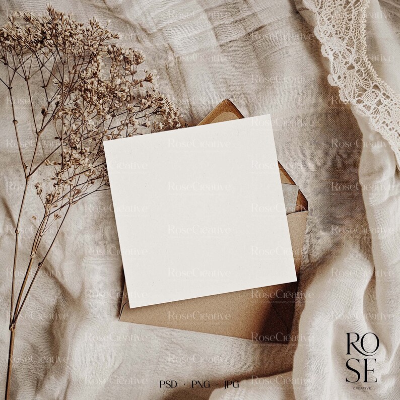 Card mockup, square card mockup, Invitation mockup, Baby announcement mockup, Love card mockup, Wedding mockup