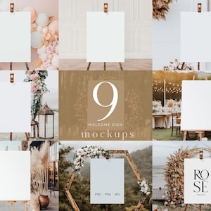 Wedding Mockup Bundle, Sign Mockup Bundle, Welcome Sign Mockup Bundle, Easel Mockup Bundle