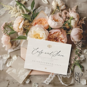 Einladungsmockup, Kartenmockup, 5x7 Mockup, horizontale Karte, Hochzeitsmockup, Grußkartenmockup