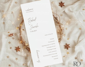 Wedding Program Mockup: 4x9 Card, Menu Stationery (Digital Download)