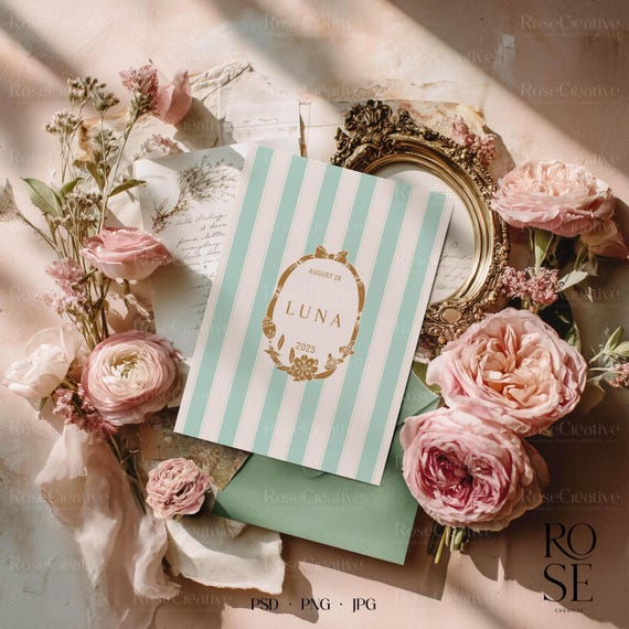Fine Art Wedding Mockup | Romantic Floral Stationery Flatlay