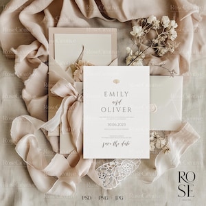 Mockup de cartão, Mockup de convite, Mockup de convite de chá de bebê, Mockup de convite de casamento, Mockup de cartão de felicitações, Mockup de cartão Blanc elegante