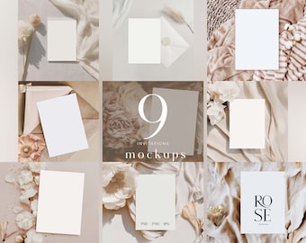 5x7 Invitation Mockup Bundle: Wedding & Greeting Cards (Digital Download)