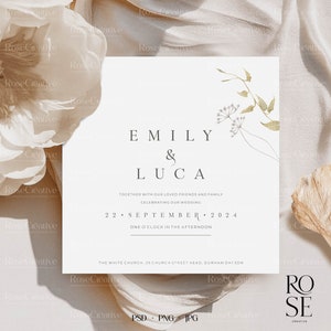 Hochzeitseinladung Mockup, Grußkartenmodell, Einladungsmodell, Foto im Stil, quadratisches Mockup, Hochzeitsmodell