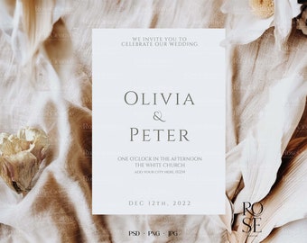 5x7 Wedding Invitation Mockup: Stationery Card (Digital Download)