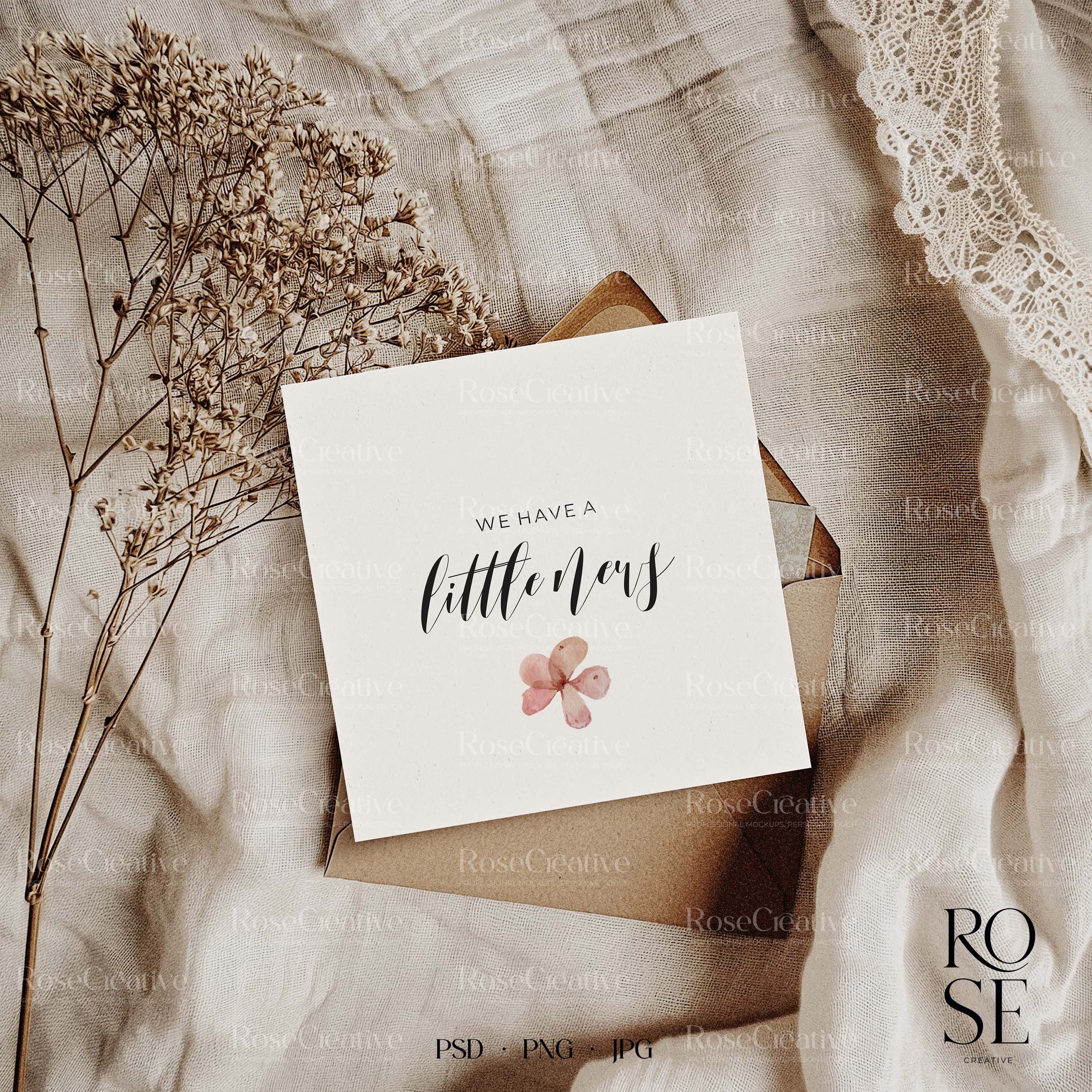 Square Card Mockup: Invitation & Announcement Template (PSD, JPG, PNG)
