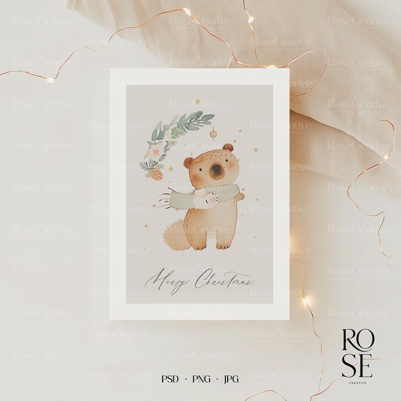 Christmas card mockup flatlay with pinecones and ornaments
5x7 greeting card mockup styled with holiday props
Holiday card mockup bundle with 12 festive scenes
PSD smart object card mockup with neutral Christmas décor
Canva-compatible PNG mockup of holiday card
Christmas stationery mockup with cozy winter background
Seasonal card flatlay with soft lighting and decorations