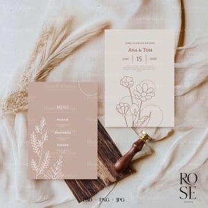 Mock-up di inviti di nozze 5x7, mock-up elegante con doppia carta, mock-up di biglietti di nozze boho, mock-up estetico