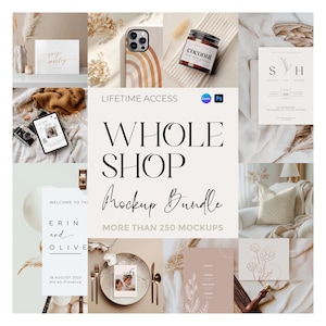Whole Shop Mockup Bundle Lifetime Access | 250+ PSD, JPG & PNG | Wedding Stationery, Signage, Invitations