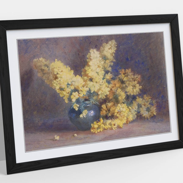 Margaret Stoddart, Yellow Blossom and Rosemary -wall art picture framed print home bedroom decor