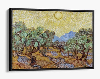VAN GOGH Olive Trees art Float Effect framed canvas print