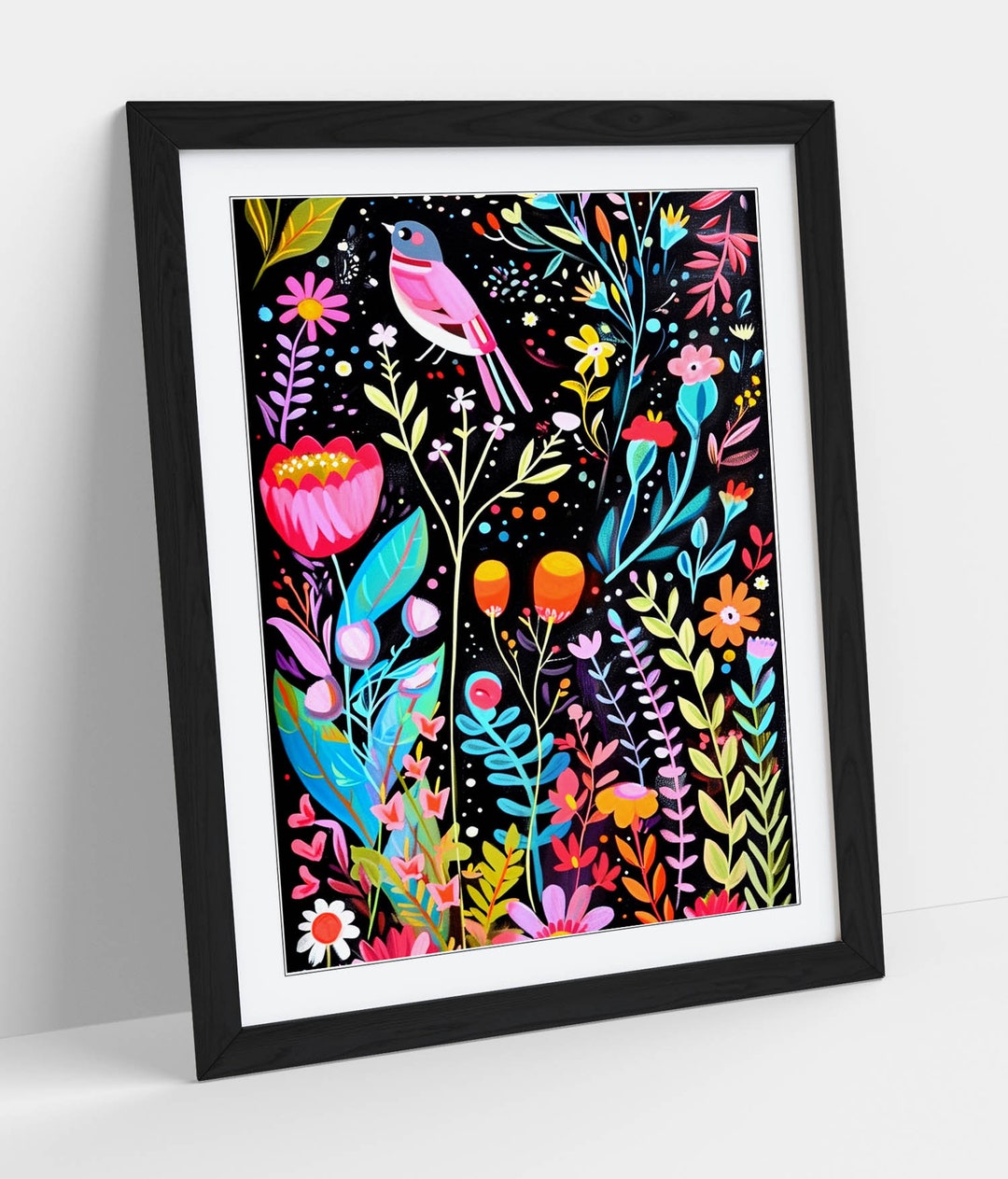 Vintage Vogelnest Ölgemälde, 30,5x40,6 Cm Gerahmt – Frühlings-Kolibri Wandbild Für Wohnzimmer, Büro Oder Gäste-WC