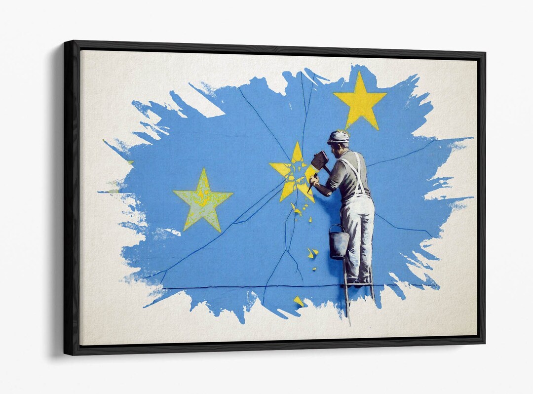 Banksy EU EU Aquarell Splash Art Gallery Wrapped Canvas Art Etsy.de