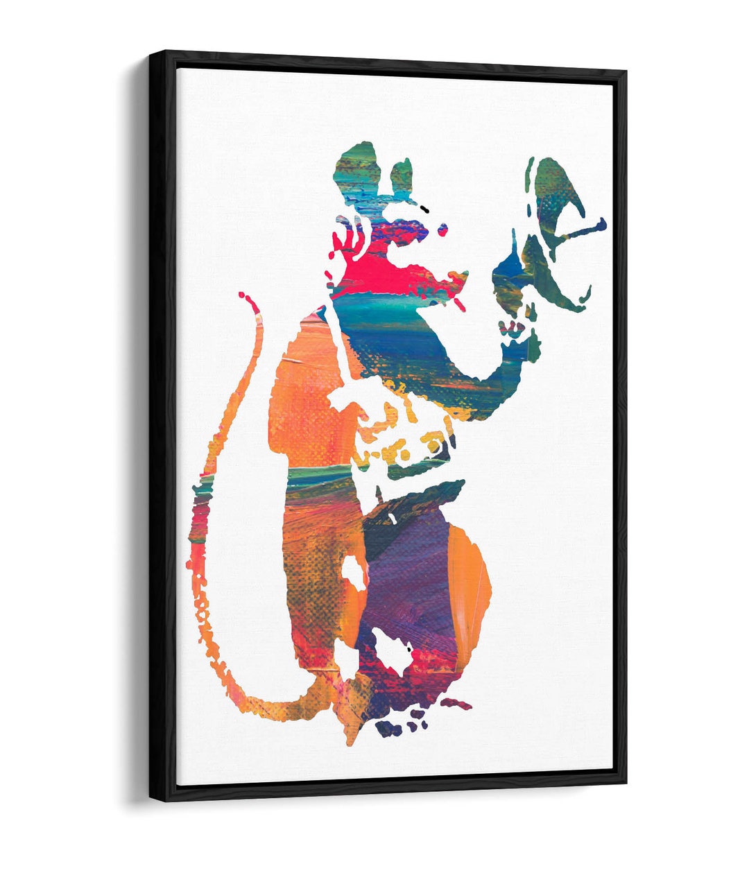 BANKSY RAT PAINT Paint Art Float Effect Framed Canvas Print - Etsy