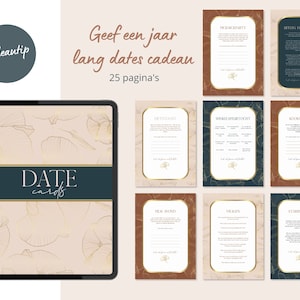 Romantisch huwelijkscadeau | Huwelijksjubileum dates cadeau | Digitale download | Datekaarten huwelijk printable | Compleet cadeaupakket