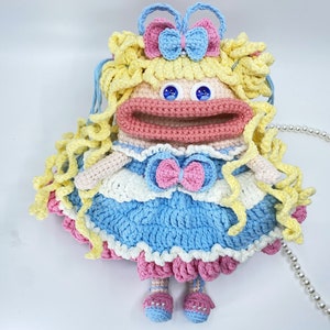 Nanalulu Handmade Crochet Sausage Lips Fairy Abby phone purse, Coin Purse, Crossbody Bag,Crochet Purse Shoulder Bags, Finished Product