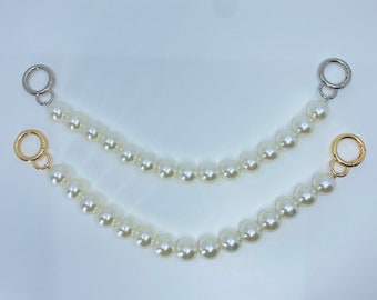 Beautiful Faux Pearl hand strap, versatile and durable, designed for use as a bag strap, 12inches.